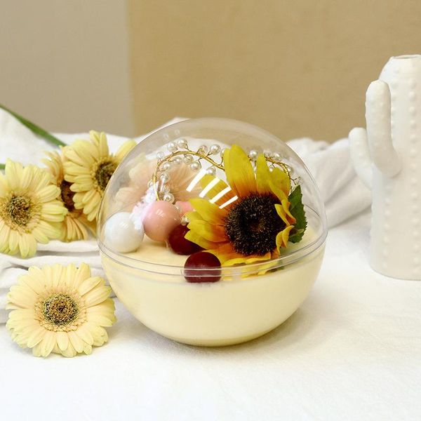 

gift wrap 10pcs net red hollow cake ball transparent round packaging box wedding birthday party pudding ice cream dessert cup