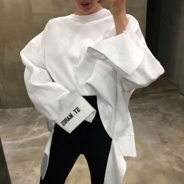 

harajuku female tshirt loose japanese style fashion women chic ladies streetwear spring sweatshirt white black red