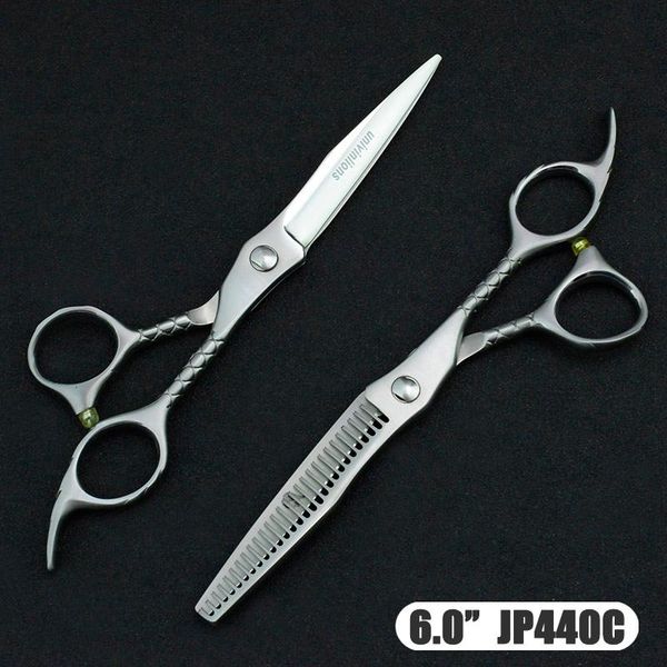 

hair scissors 6" barbers cutting kit stainless steel straight & thinning scissor barber shears salon tools