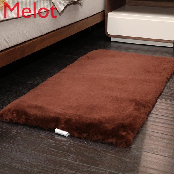

winter high-end solid color shorn-pile pure wool bedsheet sofa cushion wool carpet living room bedroom chair cushion
