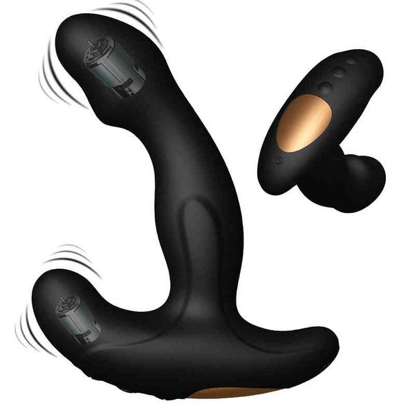 NXY Vibroators Массажер простата Массажер Butt Plug Vibrator Двойные Моторные Мужчины Мужчины Секс-Игрушки 12 Скорость Гладкая силиконовая дилдо анал 0105