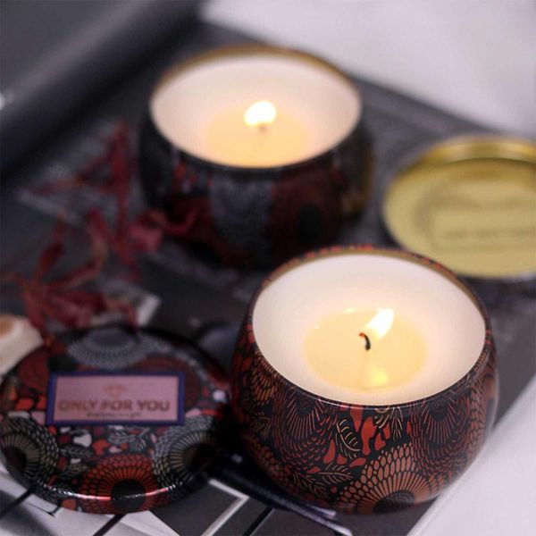 

soy wax scented candles smokeless no-sweat candle with iron can for girlfriend wife mother
