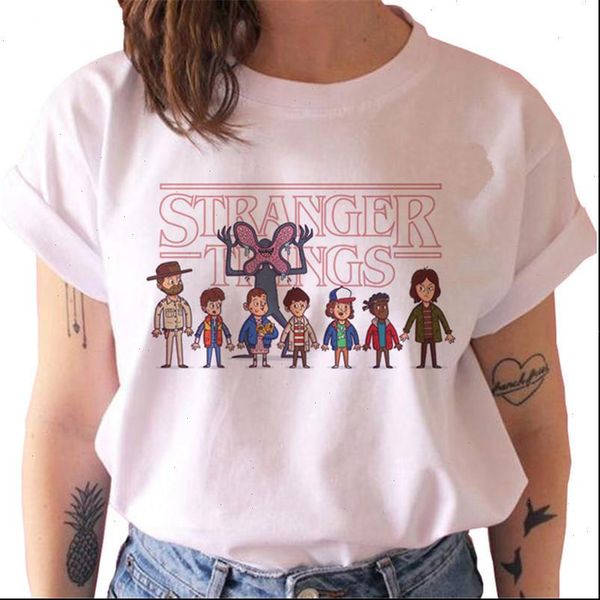 

women t shirts plus size casual white summer short sleeve t shirts stranger things 3 graphic tees harajuku