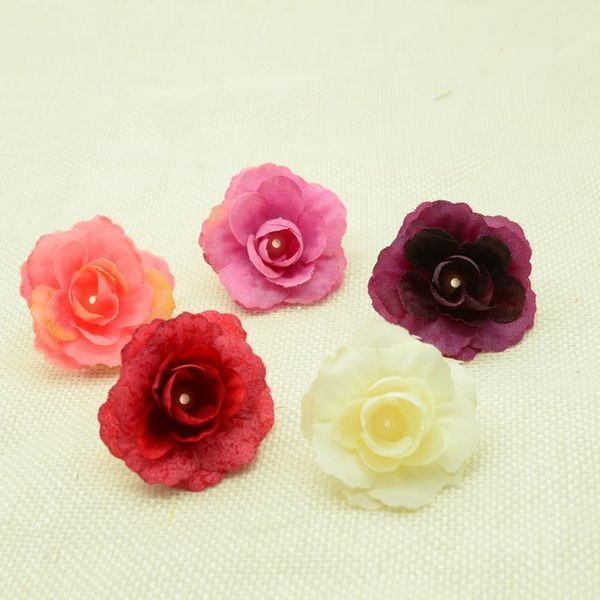 

30pcs christmas wreath silk roses head artificial flowers wedding home decor accessories needlework diy gifts box fake qylpgg