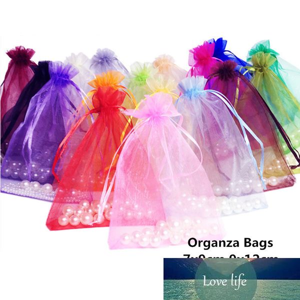 10 pcs 7x9 9x12 10x15 13x18cm Organza Presente Sacos de Jóias Saco de Embalagens de Casamento Decoração Favores Drawable Gift Bags