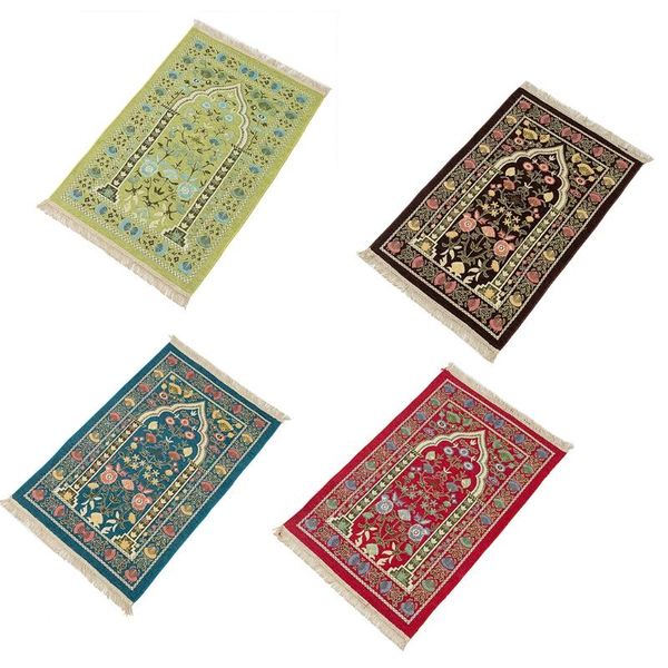 

carpets muslim prayer rug thick islamic chenille praying mat floral woven tassel blanket p15f