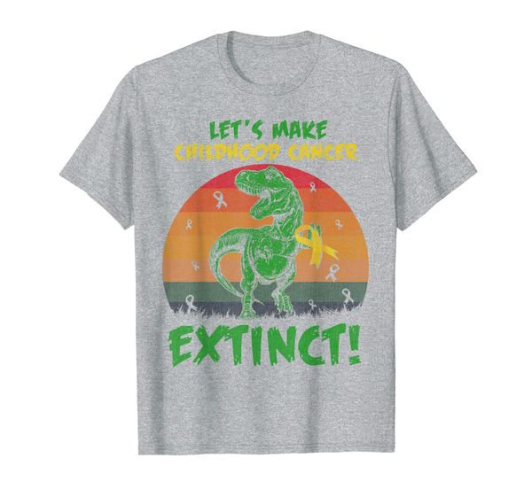 

funny dinosaur yellow ribbon childhood cancer awareness tee t-shirt, White;black