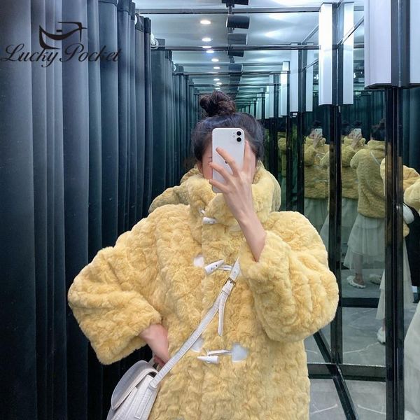 

women's fur & faux women autumn winter solid color sweet lamb wool coat female loose casual fashion leather ladies warm elegant outerwe, Black