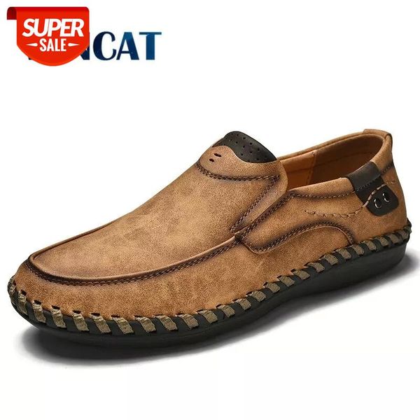 

vancat 2018 new comfortable casual shoes loafers men shoes quality split leather men flats moccasins #hq9i