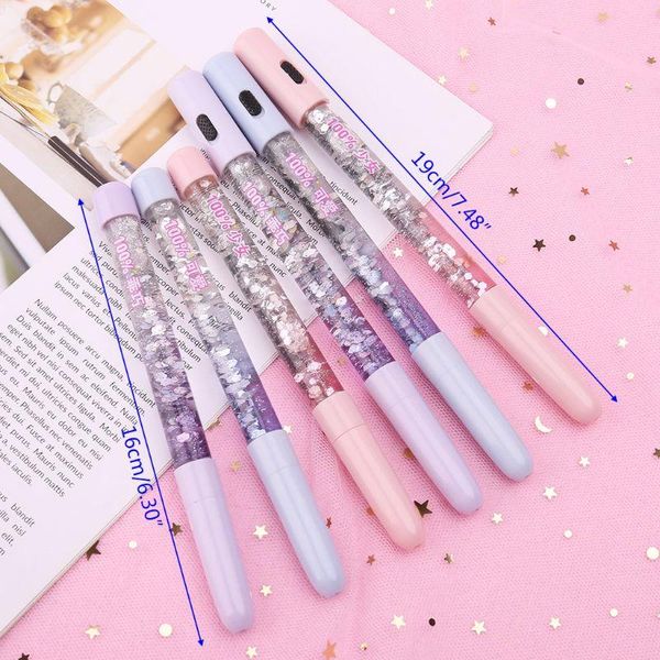 

led colorful liquid quicksand 0.5mm ballpoint pen magic wand school stationery office supplies for writing m0xb, Blue;orange