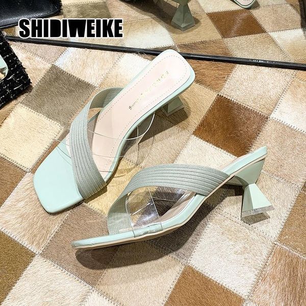 

sandals transparent high heels women square toe summer shoes woman clear pumps wedding jelly damskie va327, Black