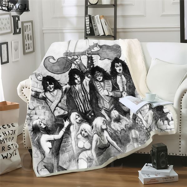

cloocl new kiss band 3d print harajuku conditioning blanket sofa teens bedding throw blankets plush quilt
