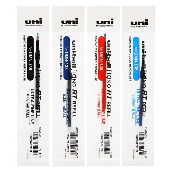 

gel pens 12pcs uni umr-83 pen refill 0.38 student stationery, suitable for umn-138 exam multi-color bullets large capacity