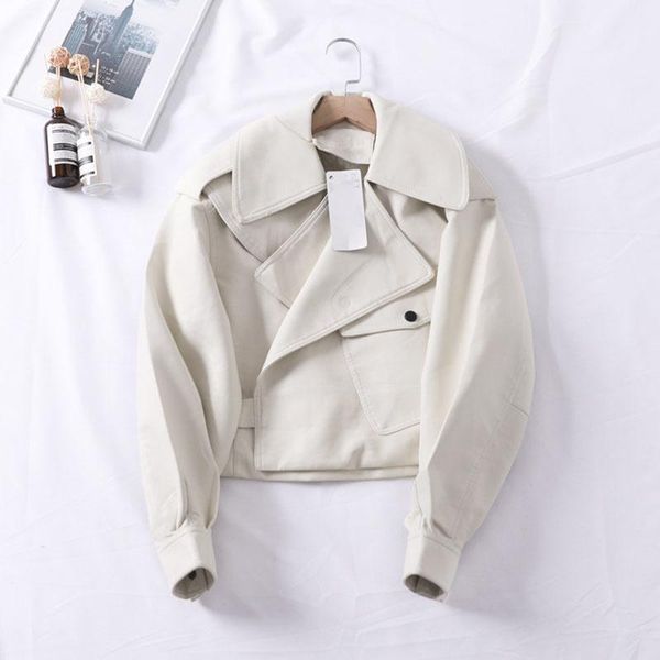 

women's leather & faux autumn women camperas de mujer chaqueta cuero biker coat casual long sleeve female veste cuir couro, Black