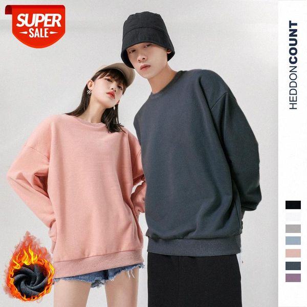

fall/winter clothing 340g polar fleece sweater pullover solid color plus men's loose couple #bw6n, Black