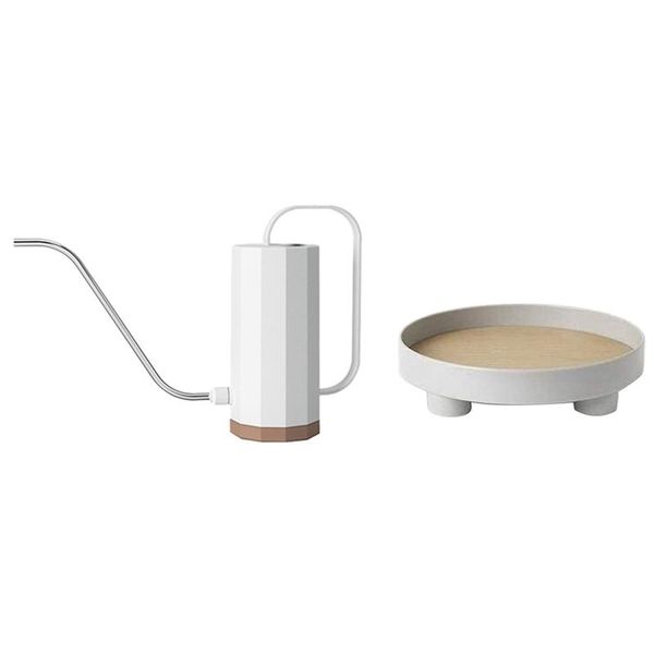 

kitchen storage & organization 1 pcs plastic garden succulent watering pot white multifunctional non-slip tray fruit