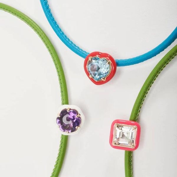 

chains timeless wonder sweet crystal charm leather chain necklace women designer jewelry gothic boho ins fancy party emo gift 2611, Silver