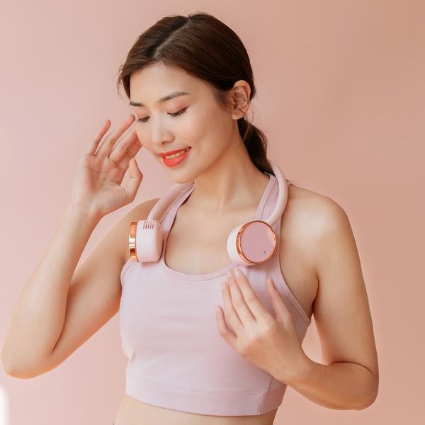 

electric fans portable neck fan small usb mini sports 3 gears power 2000mah battery rechargeable summer cooling colors