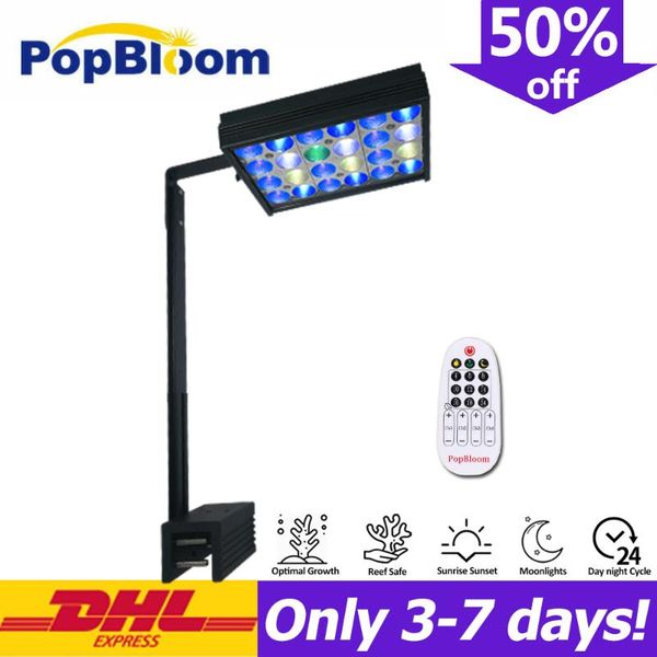 

aquariums lighting dsuny led mini nano aquarium light 30w saltwater with remote control for coral reef fish tank shannon16