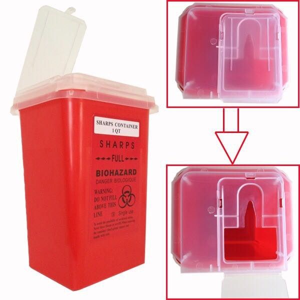 

tattoo needle tip danger biohazard gathering barrel garbage bucket disposable needle trash container