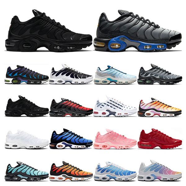 

tn plus outdoor shoes mens womens white black true green sunset hyper blue oreo worldwide rainbow breathable sports sneakers size 5.5-12
