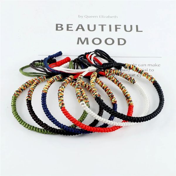 

multi color bracelets & bangles for women men tibetan buddhist handmade braided rope adjustable lucky bracelet jewelry, Golden;silver
