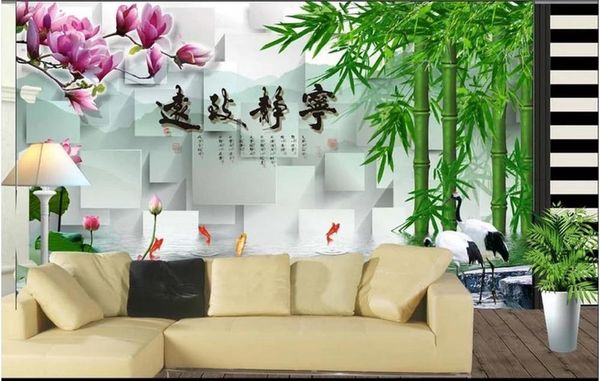 

wallpapers custom 3d po mural wallpaper living room bedroom bamboo forest flower scenery tv background wall home decoration painting