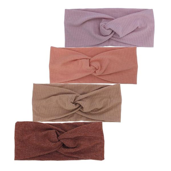 

hair accessories 4 pcs kids wide cross headbands cotton ribbed fabric turban headband infant baby girls hairbands stretchy band, Slivery;white