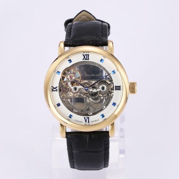 

wristwatches men's automatic wristwatch mechanical watches open heart male timepieces self wind otamatik erkek kol saati mekanik saat m, Slivery;brown