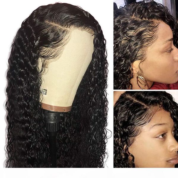 

human hair wigs for women indian water wave lace front wig full lace wigs pre plucked with baby hair, Black;brown