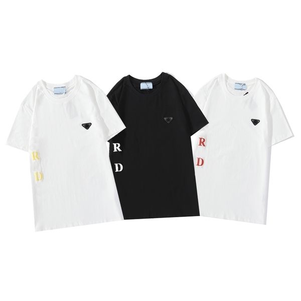 

summer 6 style letter printed casual t-shirt for women and men's 100% cotton short sleeve tee 210306, White
