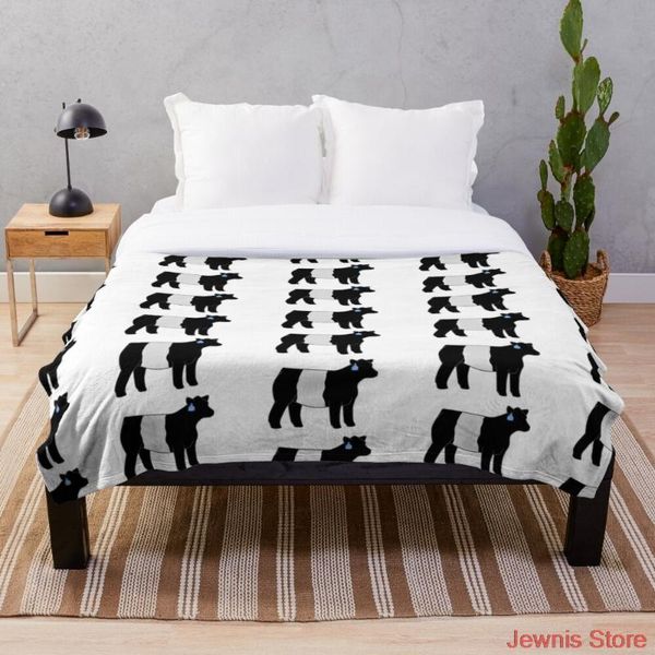 

blankets belted galloway heifer throw blanket soft warm coral fleece plush rug piece sofa bed knee boys girls
