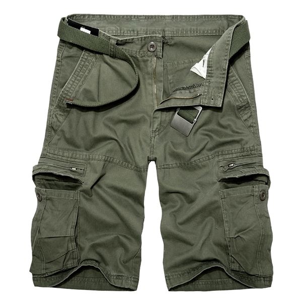 Pantaloncini merci militari da uomo Estate Esercito Green Green Pantaloncini in cotone Uomo Scopi Multi-Pocket Shorts Homme Casual Bermuda Pantaloni 40 210315