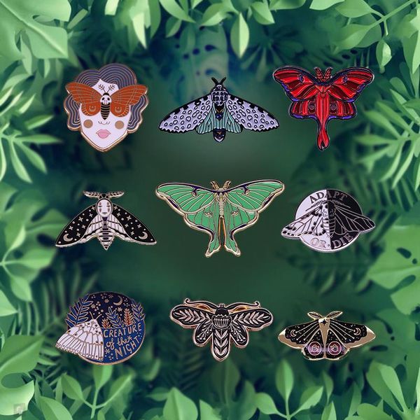 

pins, brooches beautiful moths badge insect enamel lapel pins christmas crimson moth butterfly jewelry, Gray