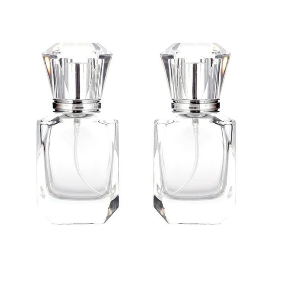 

storage bottles & jars 5pcs 30ml empty transparent square glass perfume dispensing bottle portable