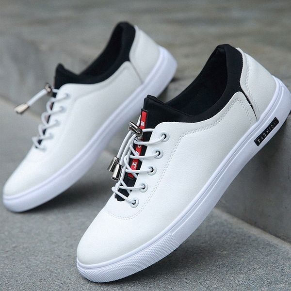 

men shoes leather pu cotton casual shoes for boys hard-wearing sneakers 2018 basic spring sapato masculino c2y5#, Black