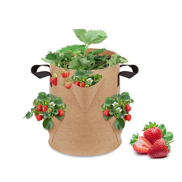 

planter pot with handles garden planting grow bags breathable nonwoven fabric widely used 3 pcs flowerpots visualization pockets