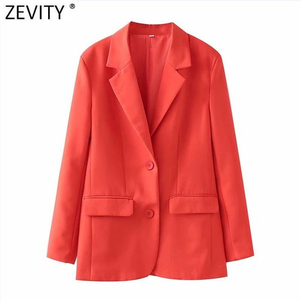 

women's suits & blazers zevity euro women fashion candy colors leisure blazer coat office lady long sleeve business outerwear chic vest, White;black