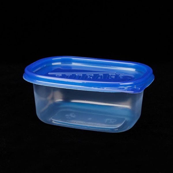 

storage bottles & jars 12pcs 280ml rectangular lunch boxes disposable food container kitchen sealed box for fruit cake(green and blue trans