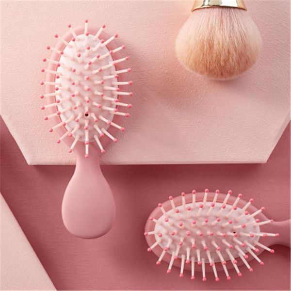

hair brushes fashion mini cute portable round pocket small size travel beauty barber massage comb girl brush salon styling tools health, Silver