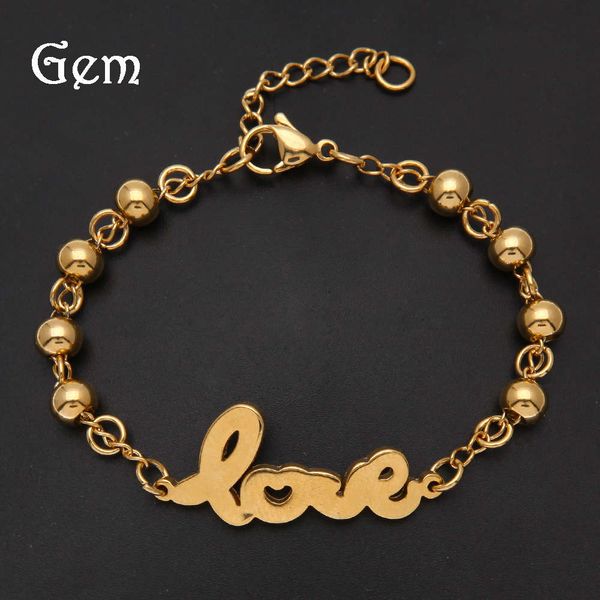 

chaopai hip hop accessories vacuum plating love accessories bead string bracelet street men's and women's hip hop accessories, Silver