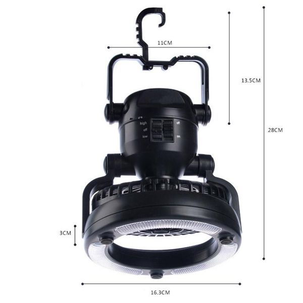 

portable lanterns led camping lantern with ceiling fan 2-in-1 combo 18 super bright light for outdoor hiking fishing outages