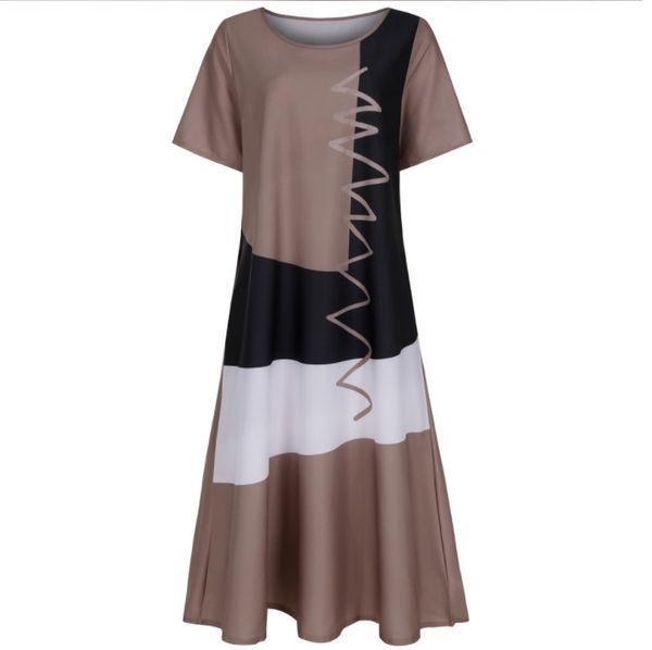 

v neck cartoon print women long dress spring buttoned patchwork party long sleeve vintage maxi dresses vestido, Black;gray