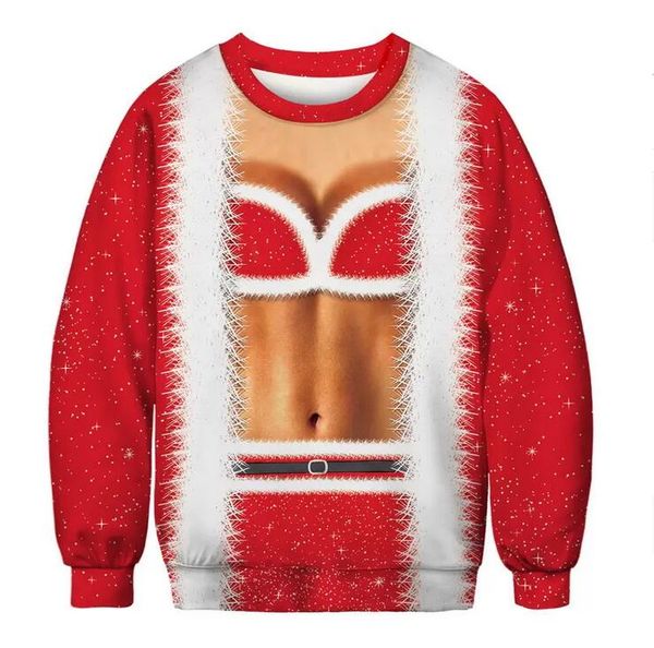 

winter christmas novelty retro jumper men sweatshirts men women casual funny couple sweatershirt, Black