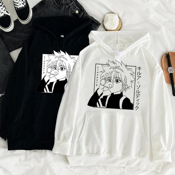 

men's hoodies & sweatshirts japanese anime hoodie x men kawaii cartoon harajuku killua graphic streetwear male, Black