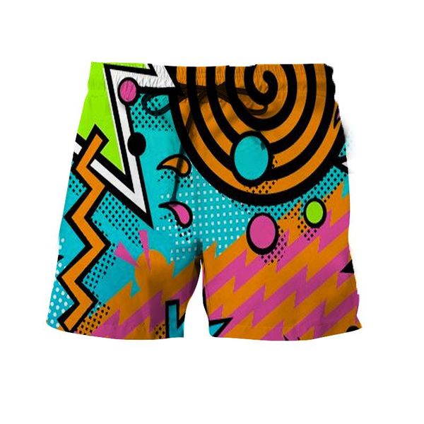 

men's swimwear 3d printed beach quick-drying shorts for men and women in the summer of 90s