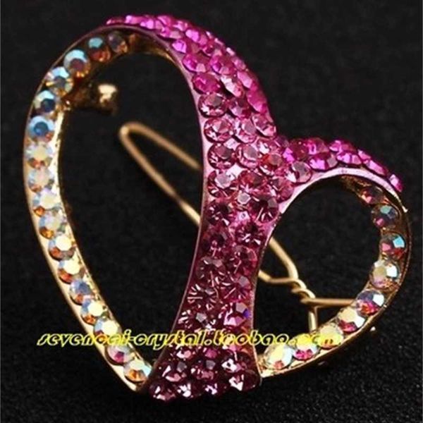 

more color diamond hollow heart lady's hairpin (4.5*2.9cm) (myyhmz, Golden;silver