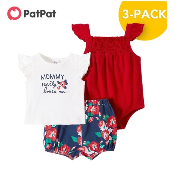 

arrival summer 3-piece baby floral ruffled sets girl 's clothing 210528, White