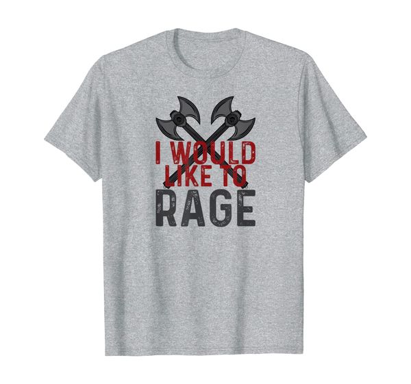 

i would like to rage rpg barbarian t shirt, White;black