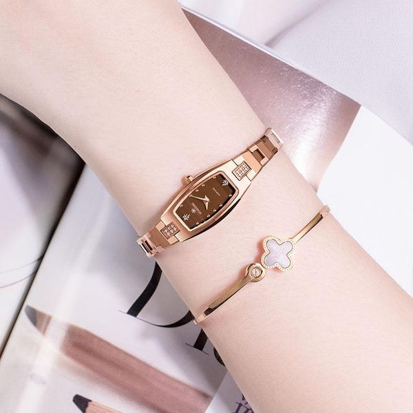 

wristwatches star king watch female student korean simple girl heart ins style fashion waterproof, Slivery;brown